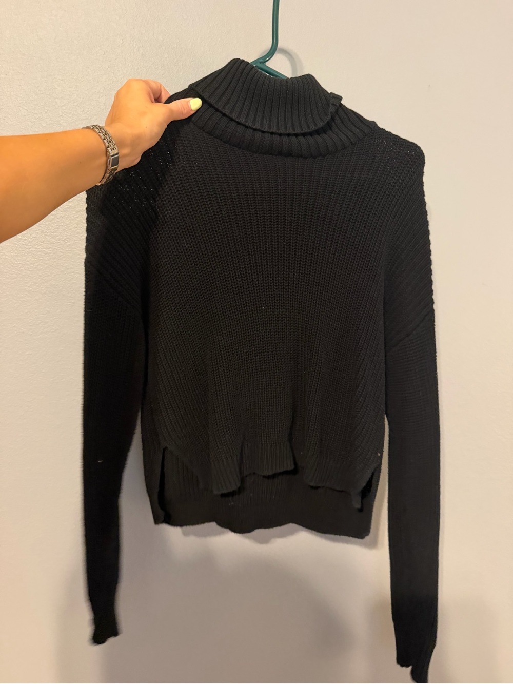 Forever 21 Black Ribbed Turtleneck Sweater